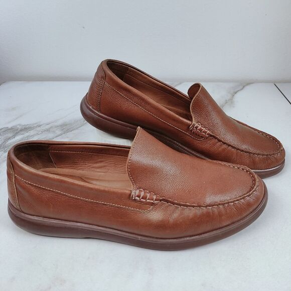Johnston & Murphy Brannon Venetian Cognac Sheepskin Leather Slip On Loafers, 9.5 main image 4